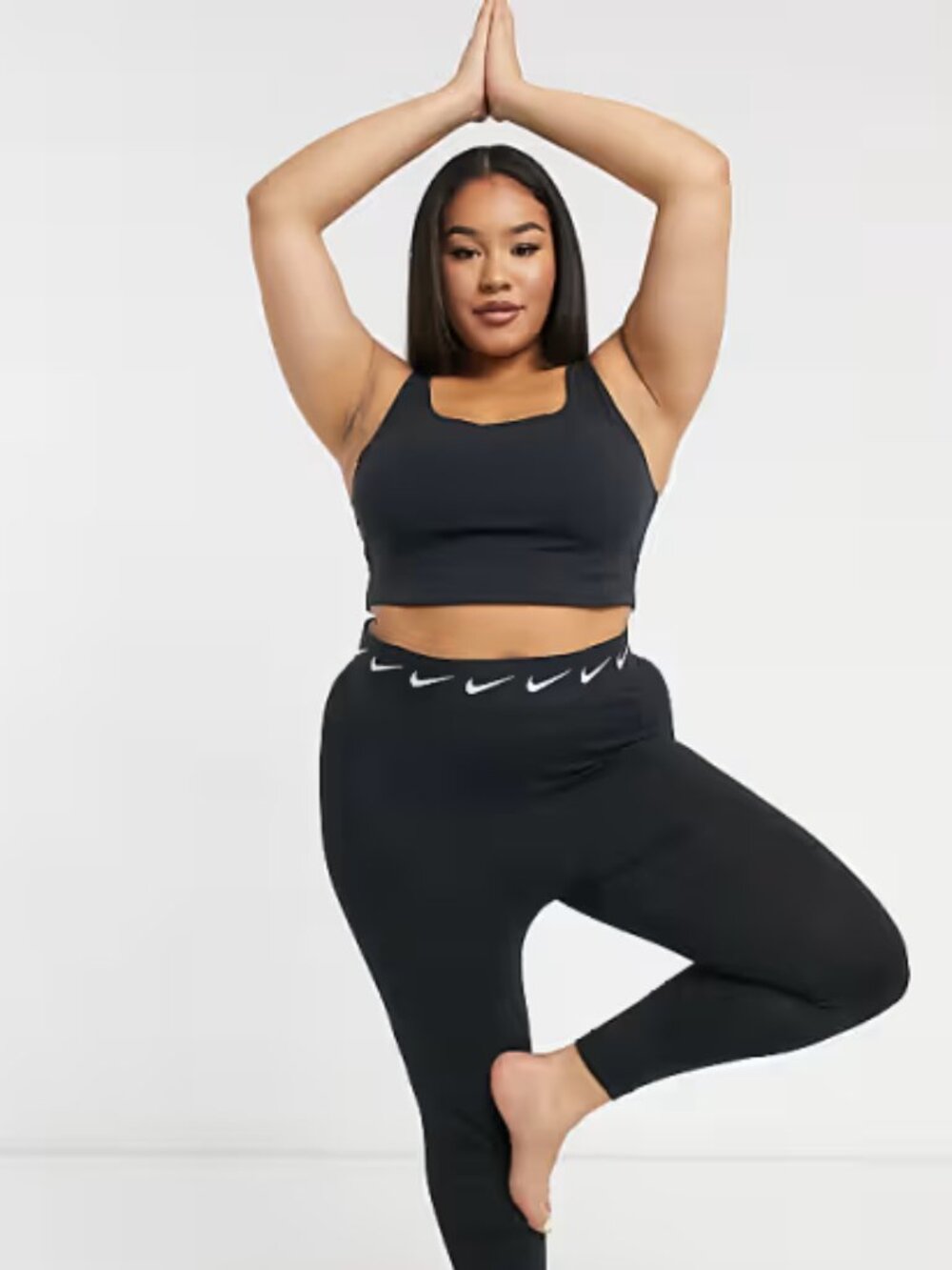 Nike Yoga Plus Luxe crop light support sports bra in black